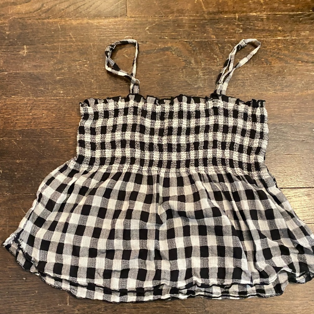 Cute summer checkered black and white shirt